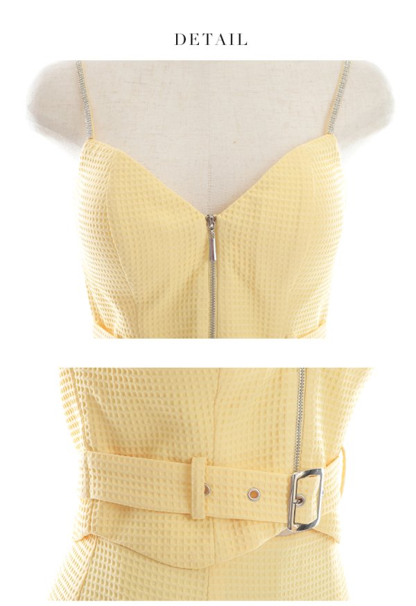 画像25: XSサイズあり【Glossy/グロッシー】ジッパー/ ベルト/ キャミ/ セットアップ/ シンプル/ ワンカラー/ ミニドレス/ キャバドレス【OF08】