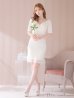 画像4: Lサイズあり【DEA. by ROBE de FLEURS/ディアバイローブドフルール】リブニット/ レース/ 半袖/ 五分袖/ 袖あり/ 膝丈/ タイト/ セットアップ/ ミディアムドレス/ キャバドレス[OF2]