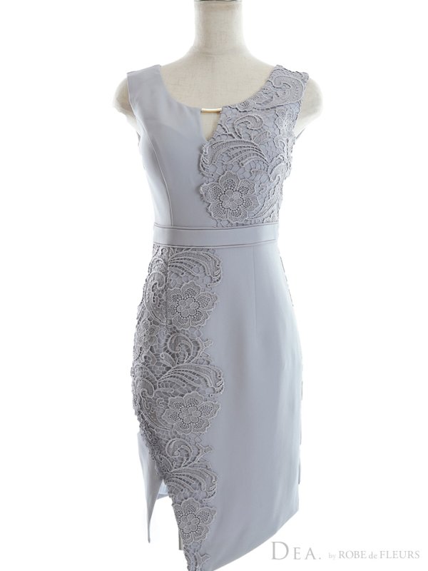 画像14: Lサイズあり【DEA./ディア】ケミカルレース/ アシンメトリー/ ミディアム丈/ 膝丈/ タイト/ ミニドレス/ ミディアムドレス/ キャバドレス【OF08】