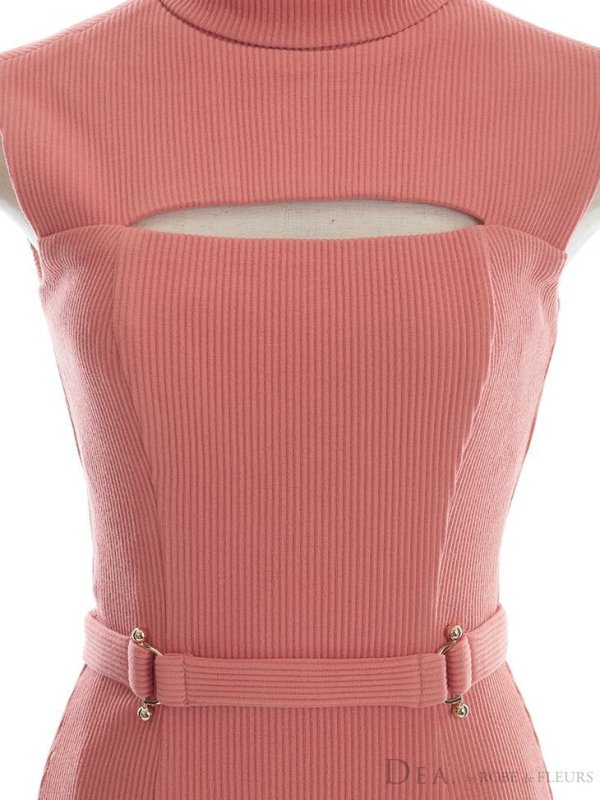 画像23: 門りょうちゃん着用【XS-Lサイズあり】【DEA./ディア】バストカット/ バックル/ ワンカラー/ ノースリーブ/ タイト/ 膝丈/ ミディアムドレス/ キャバドレス【OF08】