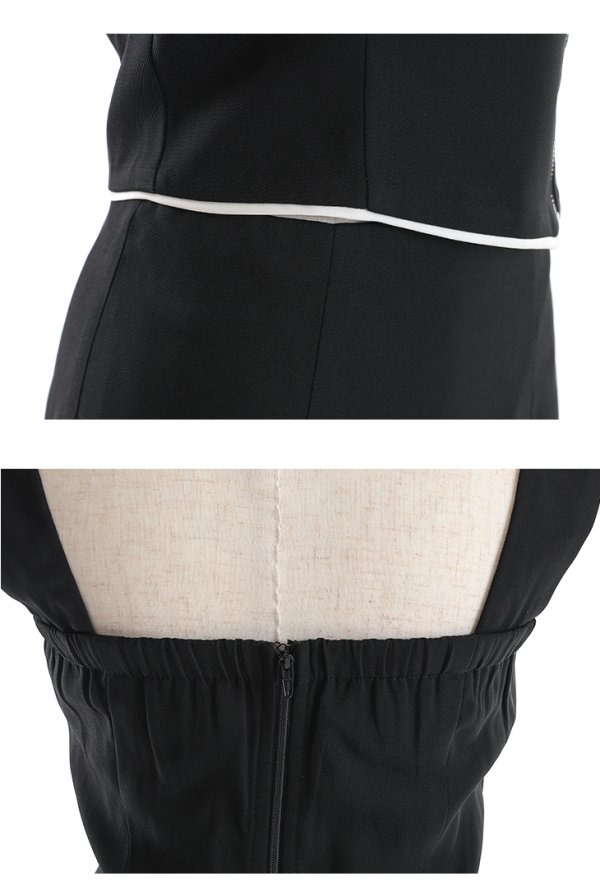 画像23: XSサイズあり【Glossy/グロッシー】サイドジップ/ パイピング/ タイト/ セットアップ/ ミニドレス/ キャバドレス【OF08】