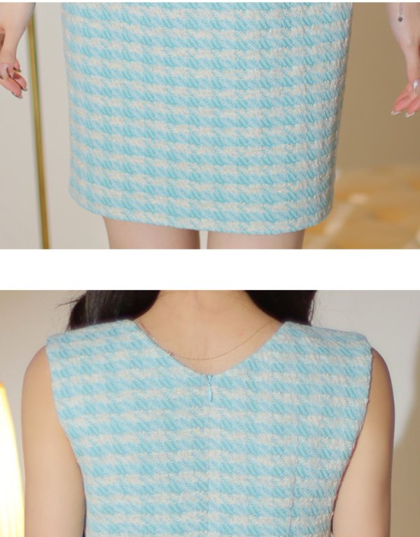 画像16: 【Glossy/グロッシー】フロントジップ/ サマーツイード/ ハイウエスト/ タイト/ ミニドレス/ キャバドレス【OF08】