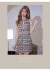 画像21: XSサイズあり【ROBE de FLEURS Glossy/ローブ・ド・フルール グロッシー】フロントジッパー/ チェック柄ツイード/ ツイード/ ノースリーブ/ タイト/ ミニドレス/ キャバドレス[OF2]