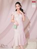 Lサイズあり【DEA.by ROBE de FLEURS/ディアバイローブドフルール】フロントジッパー/ パフスリーブ/ ミディアム丈/ ワンピース/ キャバドレス[OF2]　ピンク