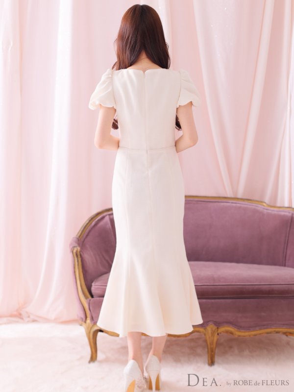 画像32: Lサイズあり【DEA./ディア】フロントジッパー/ パフスリーブ/ ミディアム丈/ ワンピース/ キャバドレス【OF08】