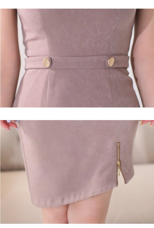 画像14: 【DEA./ディア】アシンメトリーデザイン/ シンプル/ ワンカラー/ ノースリーブ/ タイト/ ミニドレス/ キャバドレス【OF08】