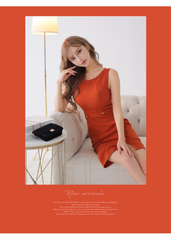 画像11: 【DEA./ディア】アシンメトリーデザイン/ シンプル/ ワンカラー/ ノースリーブ/ タイト/ ミニドレス/ キャバドレス【OF08】