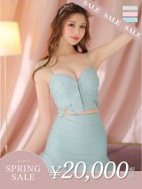 【決算SALE開催中！! 】XSサイズあり【ROBE de FLEURS/ローブドフルール】 セットアップ/ キャミソール/ビジュー/ リボン/ フロントジップ/ ツイード/ フレア/ ミニドレス/ キャバドレス[OF08]