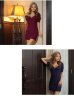 画像10: XSサイズあり【ROBE de FLEURS Glossy/ローブ・ド・フルール グロッシー】デコルテチェーンネックレス/ リブニット/ 袖あり/ 半袖/ ワンカラー/ ストレッチ/ タイト/ ミニドレス/ キャバドレス[OF2]