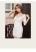 画像11: XSサイズあり【ROBE de FLEURS Glossy/ローブ・ド・フルール グロッシー】デコルテチェーンネックレス/ リブニット/ 袖あり/ 半袖/ ワンカラー/ ストレッチ/ タイト/ ミニドレス/ キャバドレス[OF2]