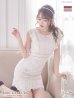 画像4: 【ROBE de FLEURS/ローブドフルール】フェミニンローズ/ フリル/ ケミカルレース/ ノースリーブ/ 台形スカート/ ミニドレス/ キャバドレス[OF2]