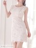 画像7: 【ROBE de FLEURS/ローブドフルール】フェミニンローズ/ フリル/ ケミカルレース/ ノースリーブ/ 台形スカート/ ミニドレス/ キャバドレス[OF2]