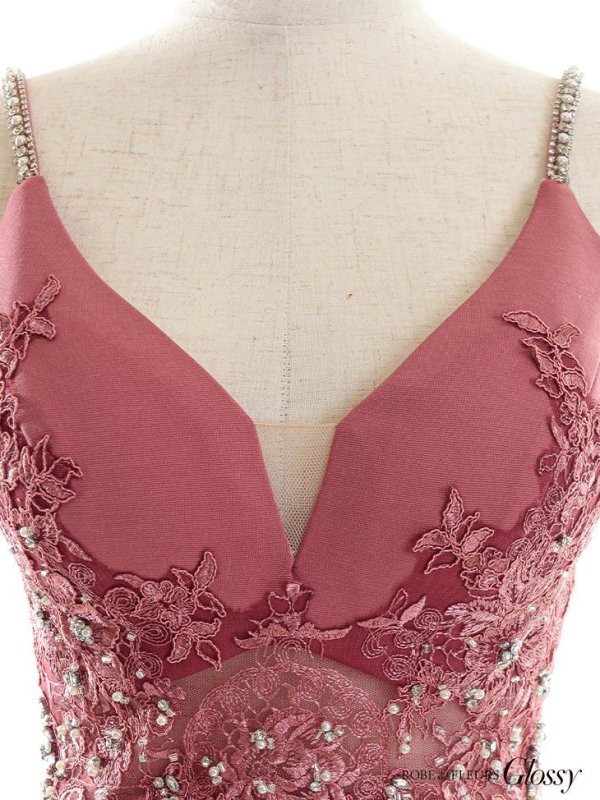 画像20: XSサイズあり【Glossy/グロッシー】ウエストシースルーレース/ ストレッチ/ ビジュー/ キャミソール/ タイト/ ミニドレス/ キャバドレス[OF08]