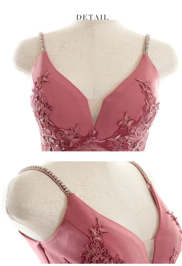 画像24: XSサイズあり【Glossy/グロッシー】ウエストシースルーレース/ ストレッチ/ ビジュー/ キャミソール/ タイト/ ミニドレス/ キャバドレス[OF08]