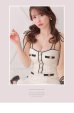画像2: XSサイズあり【ROBE de FLEURS/ローブドフルール】ツイード/ セットアップ/ 裾フリル/ マーメイド/ ボタン/ クラシカル/ ミニドレス/ キャバドレス[OF2] (2)
