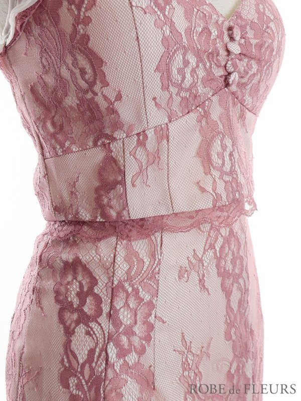 画像10: XSサイズあり【ROBE de FLEURS/ローブドフルール】マーメイド/ レース/ オーガンジー/ バストチャーム/ フリルショルダー/ セットアップ/ ひざ丈/ ミディアムドレス/ キャバドレス[OF08]