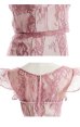 画像14: XSサイズあり【ROBE de FLEURS/ローブドフルール】マーメイド/ レース/ オーガンジー/ バストチャーム/ フリルショルダー/ セットアップ/ ひざ丈/ ミディアムドレス/ キャバドレス[OF2]