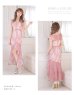 画像8: XSサイズあり【ROBE de FLEURS/ローブドフルール】マーメイド/ レース/ オーガンジー/ バストチャーム/ フリルショルダー/ セットアップ/ ひざ丈/ ミディアムドレス/ キャバドレス[OF2]
