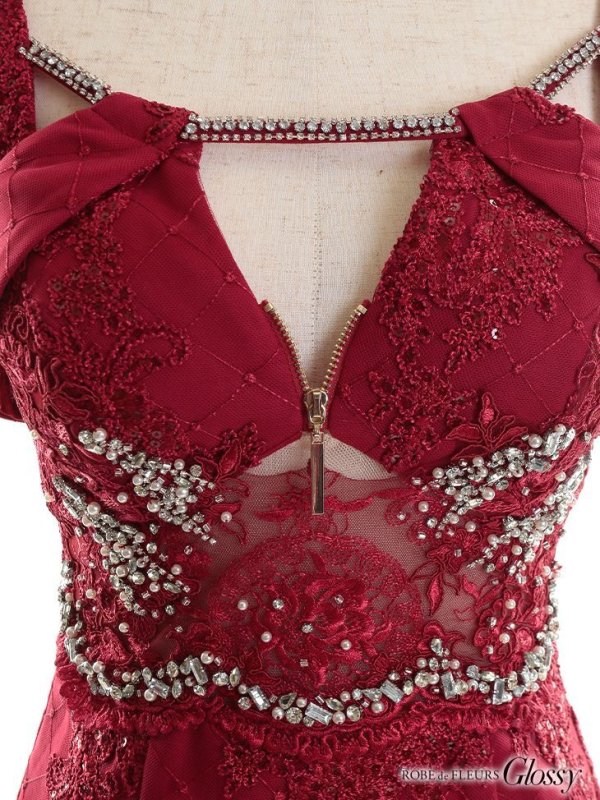 画像13: XSサイズあり【Glossy/グロッシー】ウエストシースルー/ ジップ/ 刺繍レース/ ビジュー/ タイト/ ミニドレス/ キャバドレス[OF08]