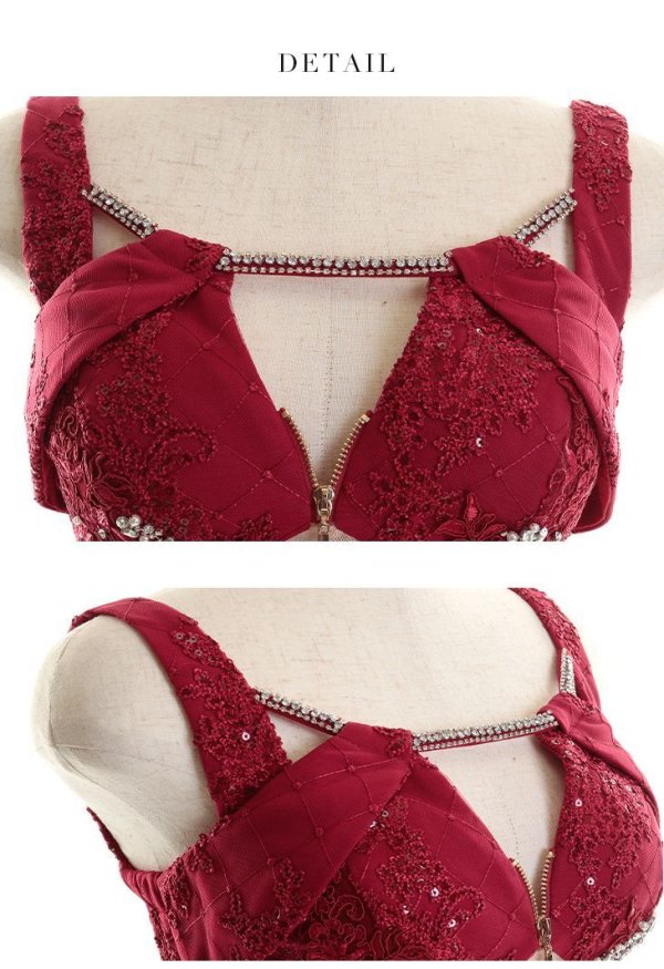 画像17: XSサイズあり【Glossy/グロッシー】ウエストシースルー/ ジップ/ 刺繍レース/ ビジュー/ タイト/ ミニドレス/ キャバドレス[OF08]