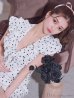画像5: Lサイズあり【DEA. by ROBE de FLEURS/ディアバイローブドフルール】フリル/ リボン/ ドット/ マーメイド/ ミモレ丈/ ミディアムドレス/ キャバドレス[OF2]