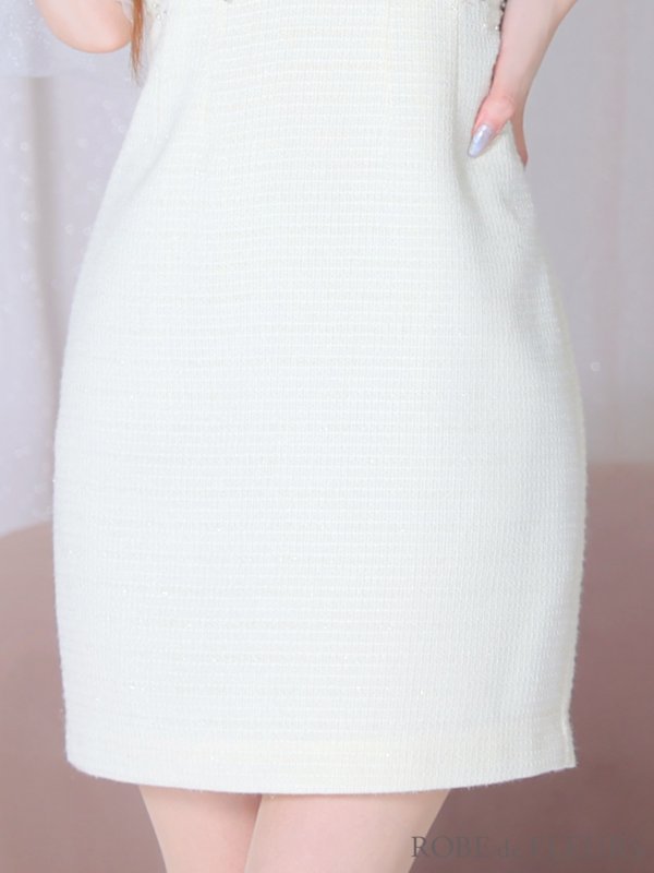 画像9: XSサイズあり【ROBE de FLEURS/ローブドフルール】バルーンスリーブ/ オフショル/ ビジュー/ タイト/ ミニドレス/ キャバドレス[OF08]