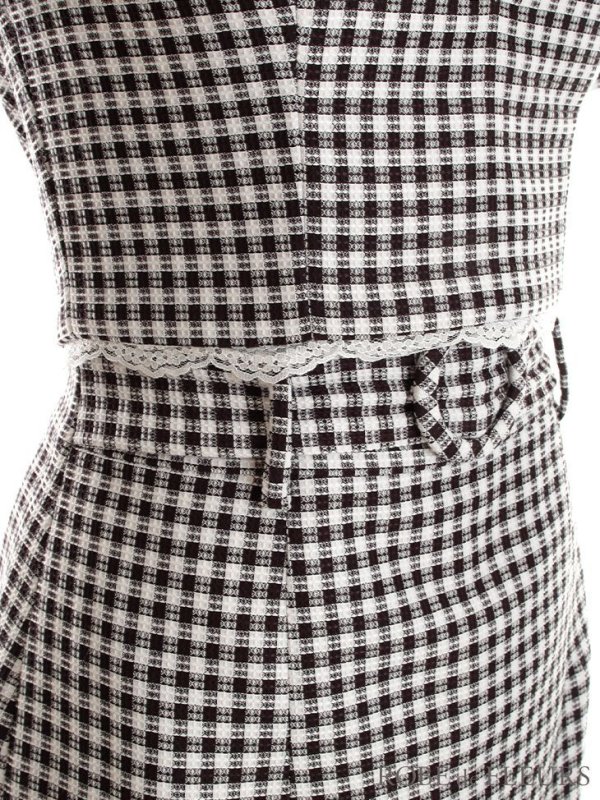 画像11: XSサイズあり【ROBE de FLEURS/ローブドフルール】ギンガムチェック/ レース/ ビジュー/ セットアップ/ 半袖/ 袖あり/ ミニドレス/ キャバドレス[OF08]
