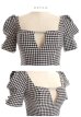 画像13: XSサイズあり【ROBE de FLEURS/ローブドフルール】ギンガムチェック/ レース/ ビジュー/ セットアップ/ 半袖/ 袖あり/ ミニドレス/ キャバドレス[OF2]