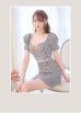 画像8: XSサイズあり【ROBE de FLEURS/ローブドフルール】ギンガムチェック/ レース/ ビジュー/ セットアップ/ 半袖/ 袖あり/ ミニドレス/ キャバドレス[OF2]
