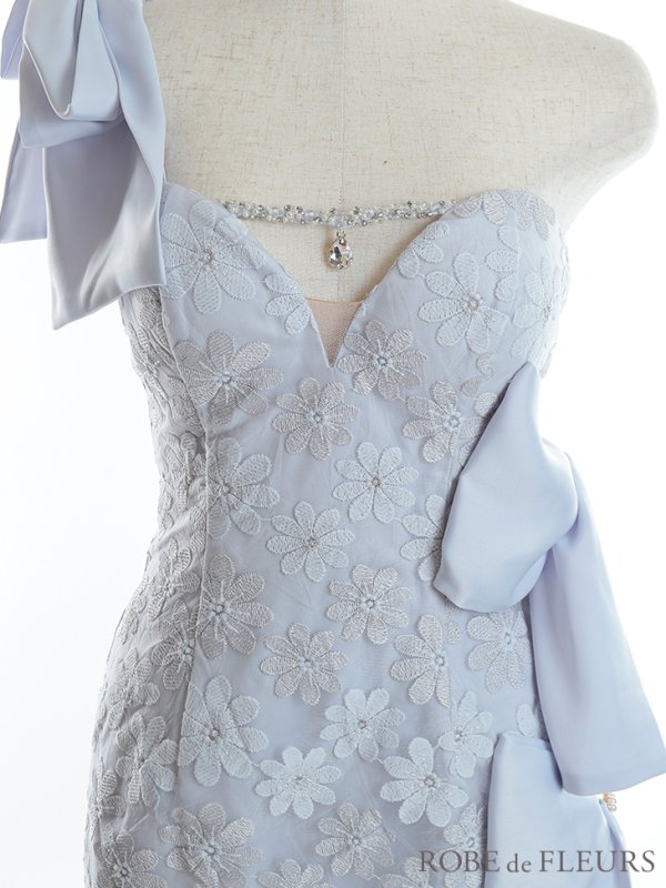 画像10: XSサイズあり【ROBE de FLEURS/ローブドフルール】フラワーレース/ リボンワンショルダー/ アシンメトリー/ ビジュー/タイト/ ミニドレス/ キャバドレス[OF08]