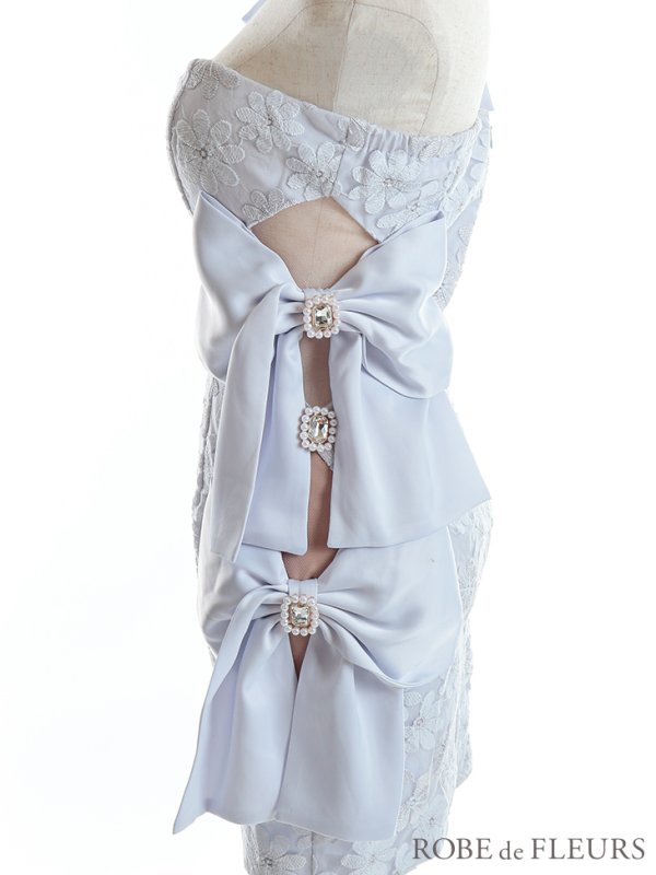 画像11: XSサイズあり【ROBE de FLEURS/ローブドフルール】フラワーレース/ リボンワンショルダー/ アシンメトリー/ ビジュー/タイト/ ミニドレス/ キャバドレス[OF08]