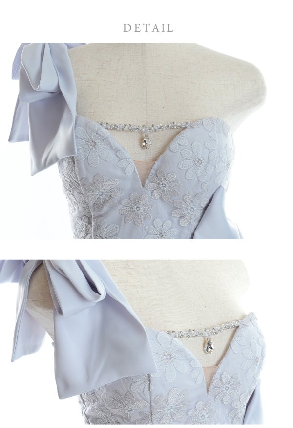 画像13: XSサイズあり【ROBE de FLEURS/ローブドフルール】フラワーレース/ リボンワンショルダー/ アシンメトリー/ ビジュー/タイト/ ミニドレス/ キャバドレス[OF08]