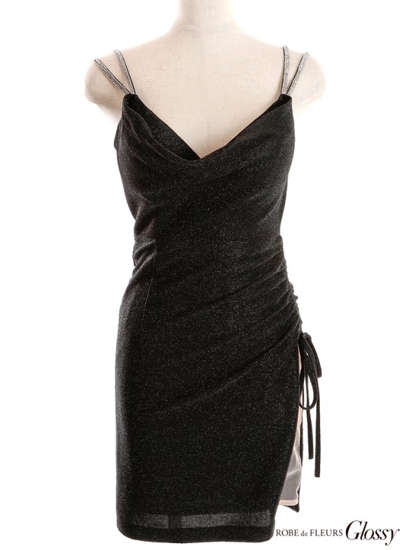 画像29: XSサイズあり【Glossy/グロッシー】ラメニット/ ビジュー/ キャミ/ シンプル/ ワンカラー/ タイト/ ミニドレス/ キャバドレス[OF08]