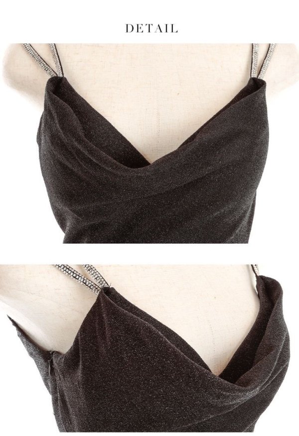 画像30: XSサイズあり【Glossy/グロッシー】ラメニット/ ビジュー/ キャミ/ シンプル/ ワンカラー/ タイト/ ミニドレス/ キャバドレス[OF08]