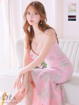 Lサイズあり【DEA.by ROBE de FLEURS/ディアバイローブドフルール】マーメイド/ フローラル/ バストジップ/ フリル/ テールカット/ ミディアムドレス/ キャバドレス[OF2]