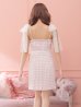 画像8: XSサイズあり【ROBE de FLEURS/ローブドフルール】ドットチュールリボン/ ツイード/ キャミソール/ バストジップ/ タイト/ ミニドレス/ キャバドレス[OF2]