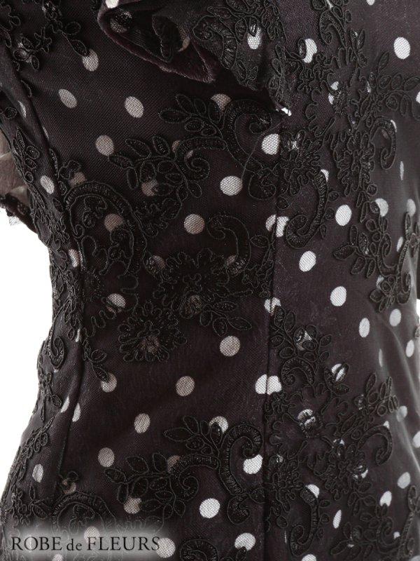 画像5: 【ROBE de FLEURS/ローブドフルール】ドットレース/ リボン/ アシンメトリー/ タイト/ ミニドレス/ キャバドレス[OF08]