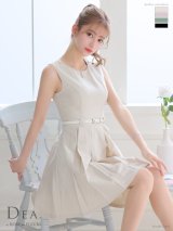 Lサイズあり【DEA. by ROBE de FLEURS/ディアバイローブドフルール】ワンカラー/ ノースリーブ/ ベルト付き/ プリーツ/ フレア/ ワンピース/ ミニドレス/ キャバドレス[OF2]