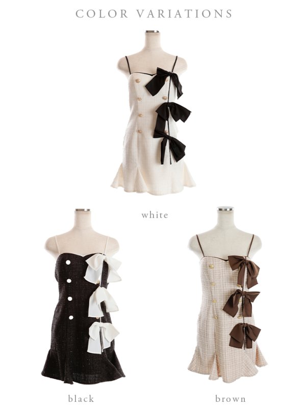 画像14: XSサイズあり【ROBE de FLEURS/ローブドフルール】RIBBON × TWEED　CAMI DRESS/ リボン/ ツイード/ キャミソール/ ミニドレス/ キャバドレス[OF08]
