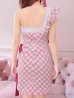 画像6: sugar限定コラボ☆XS-Lサイズあり【ROBE de FLEURS/ローブドフルール】ツイード/ リボン/ ワンショルダー/ フロントジップ/ タイト/ ミニドレス/ キャバドレス[OF2]