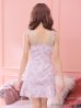 画像4: XSサイズあり【ROBE de FLEURS/ローブドフルール】グリッター/ 立体レース/ フロントジッパー/ ノースリーブ/ Aライン/ フレア/ ミニドレス/ キャバドレス[OF2]
