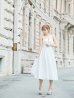 画像6: Lサイズあり【DEA. by ROBE de FLEURS/ディアバイローブドフルール】フロントジッパー/ チュール/ キャミソール/ Aライン/ フレア/ ミモレ丈/ ミディアム丈/ ワンピース/ ミディアムドレス/ キャバドレス[OF2]