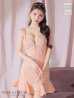 画像13: XSサイズあり【ROBE de FLEURS/ローブドフルール】 スパンコール/ ダイヤチュール/ キャミソール/ フロントジップ/ フレア/ ミニドレス/ キャバドレス[OF2]