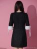 画像17: XSサイズあり【ROBE de FLEURS/ローブドフルール】ラメツイード/ 七分袖/ 袖フリル/ リボン/ フレア/ ミニドレス/ キャバドレス[OF2]