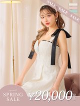 【決算SALE開催中！! 】XSサイズあり【ROBE de FLEURS/ローブドフルール】肩リボン/ パステルチェック/ フロントジップ/ ツイード/ フレア/ ミニドレス/ キャバドレス[OF08]