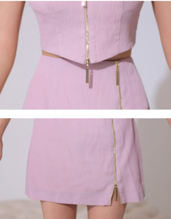 画像11: XSサイズあり【Glossy/グロッシー】マルチファスナー/ ハイネック/ ノースリーブ/ ワンカラー/ タイト/ ミニドレス/ キャバドレス[OF08]