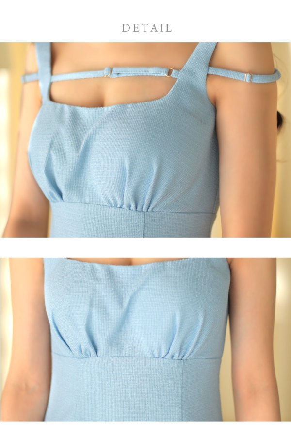 画像24: Lサイズあり【DEA./ディア】サマーツイード/ ノースリーブ/ シンプル/ ワンカラー/ ミモレ丈/ Aライン/ ミディアムドレス/ キャバドレス【OF08】