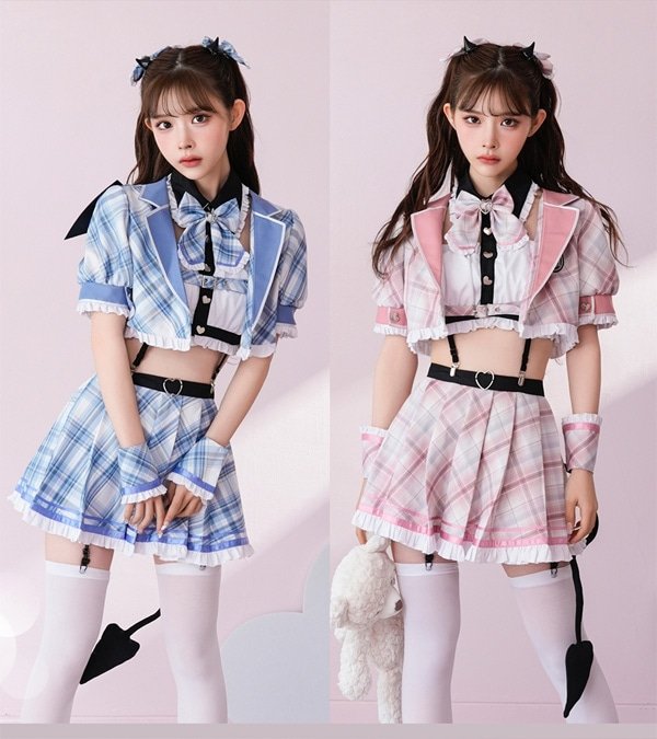 画像13: 【即日発送】チェックデビル制服コスチューム【マリームーン】【ハロウィンコスプレ10点セット】【フリーサイズ/2カラー】[HC03]