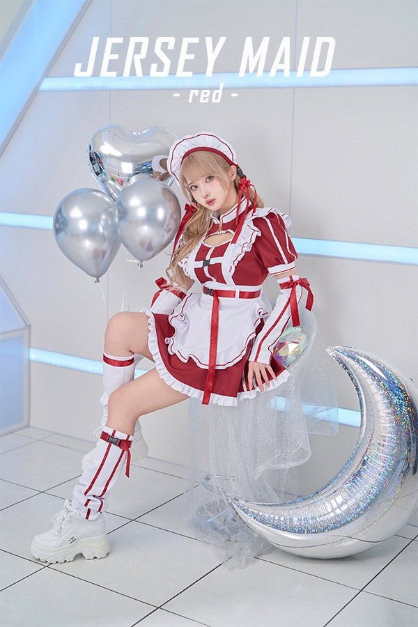 画像16: 【即日発送】アクセントラインハーネスジャージメイド【マリームーン】【ハロウィンコスプレ6点セット】【フリーサイズ/3カラー】[HC03]