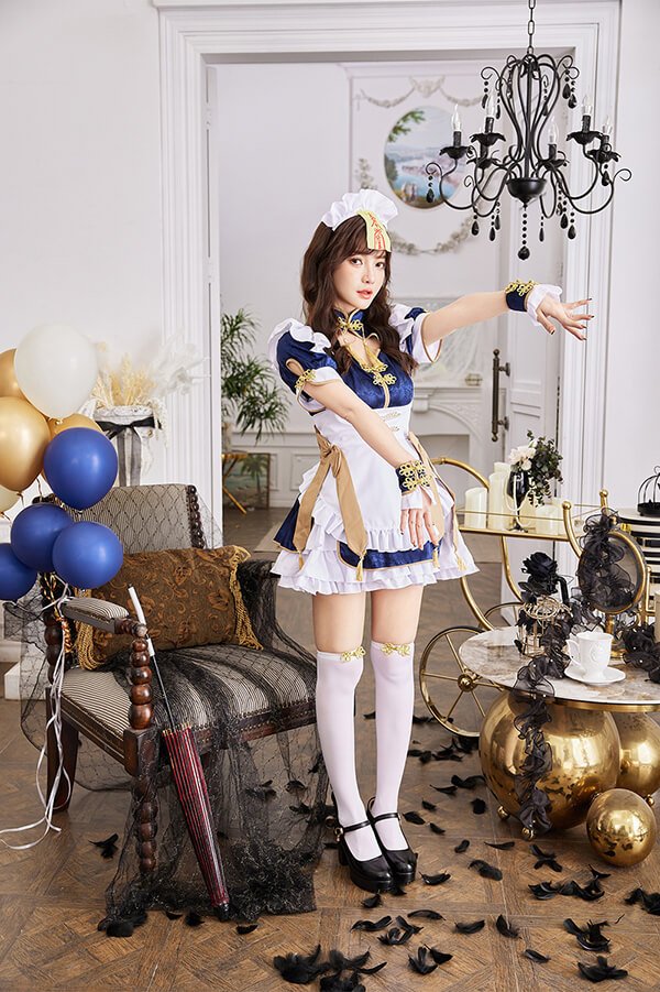 画像2: 【即日発送】トワイライトロイヤルキョンシーメイド【マリームーン】【ハロウィンコスプレ4点セット】【フリーサイズ/1カラー】[YMT]